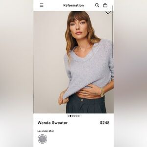 Reformation Lavender Mist Wenda Sweater